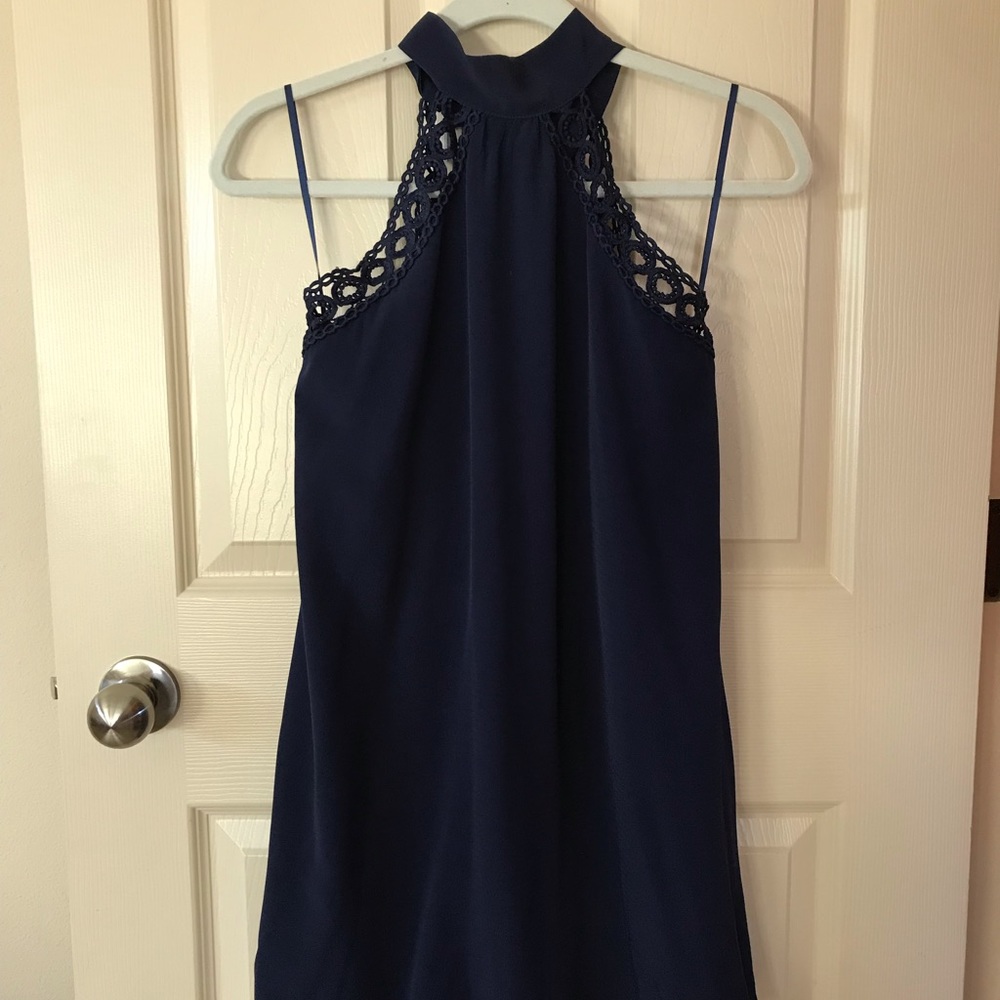 Navy Halter Dress